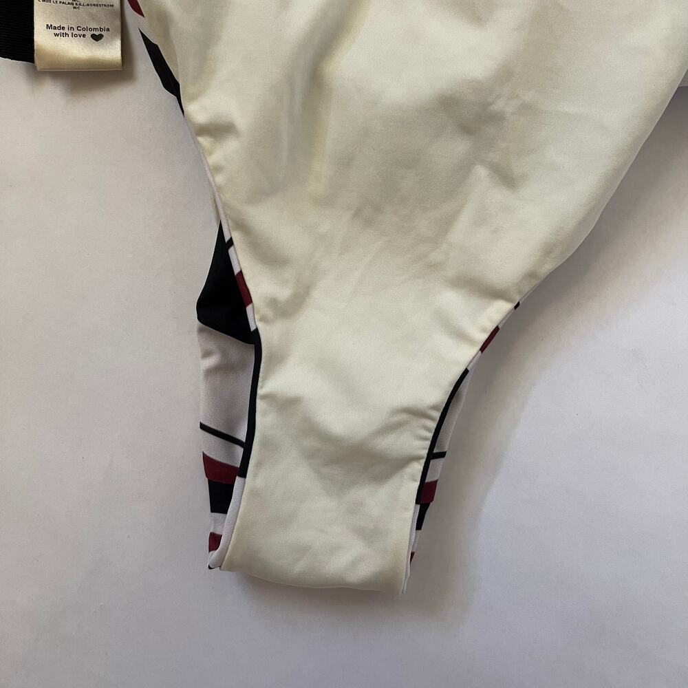 NWT Johanna Ortiz Feel The Tide Stripe One Piece Swimsuit - White - M - Picture 5 of 7